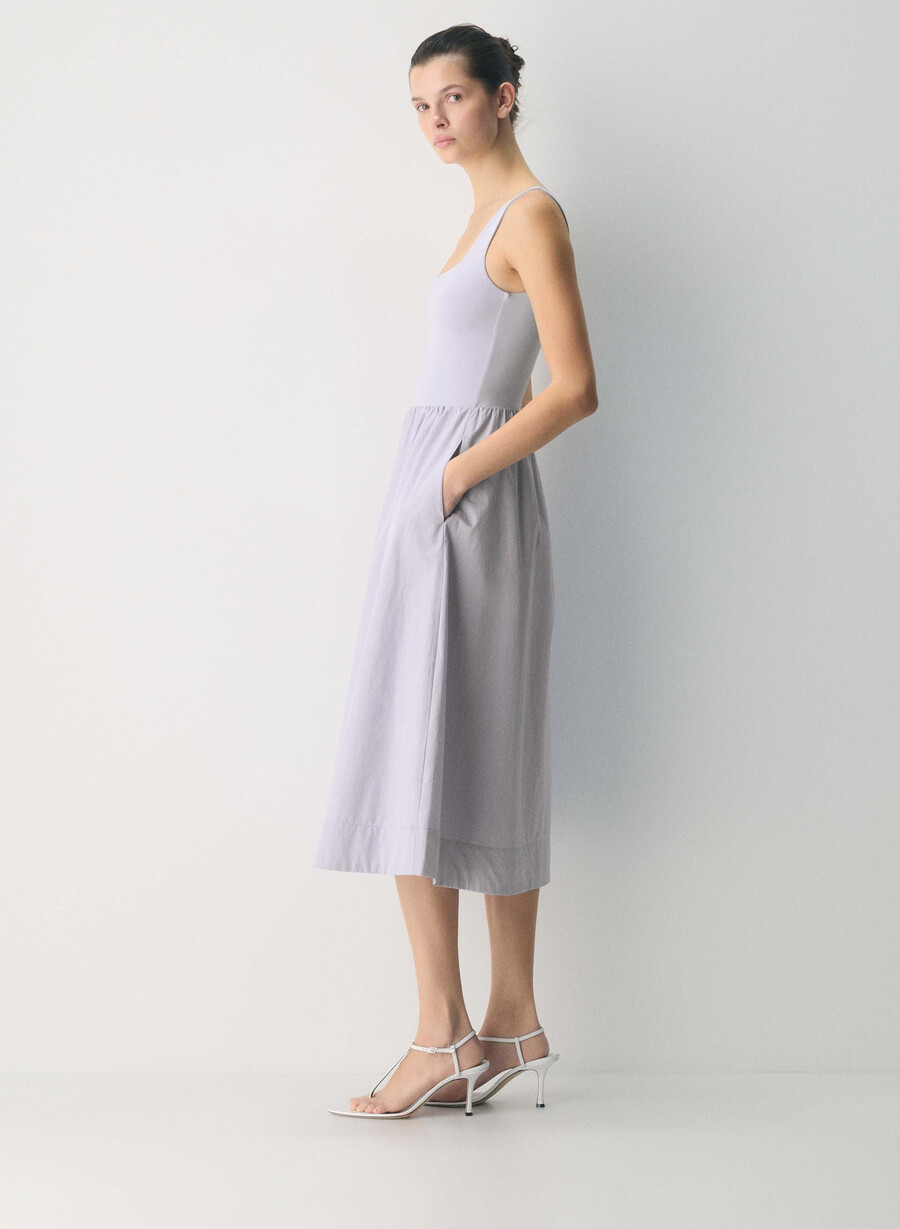 revive poplin klänning villblomma lila