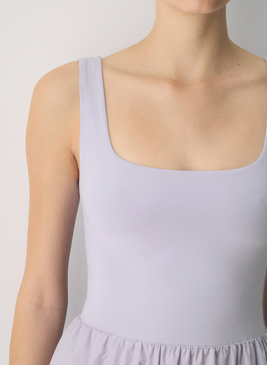 revive poplin klänning villblomma lila