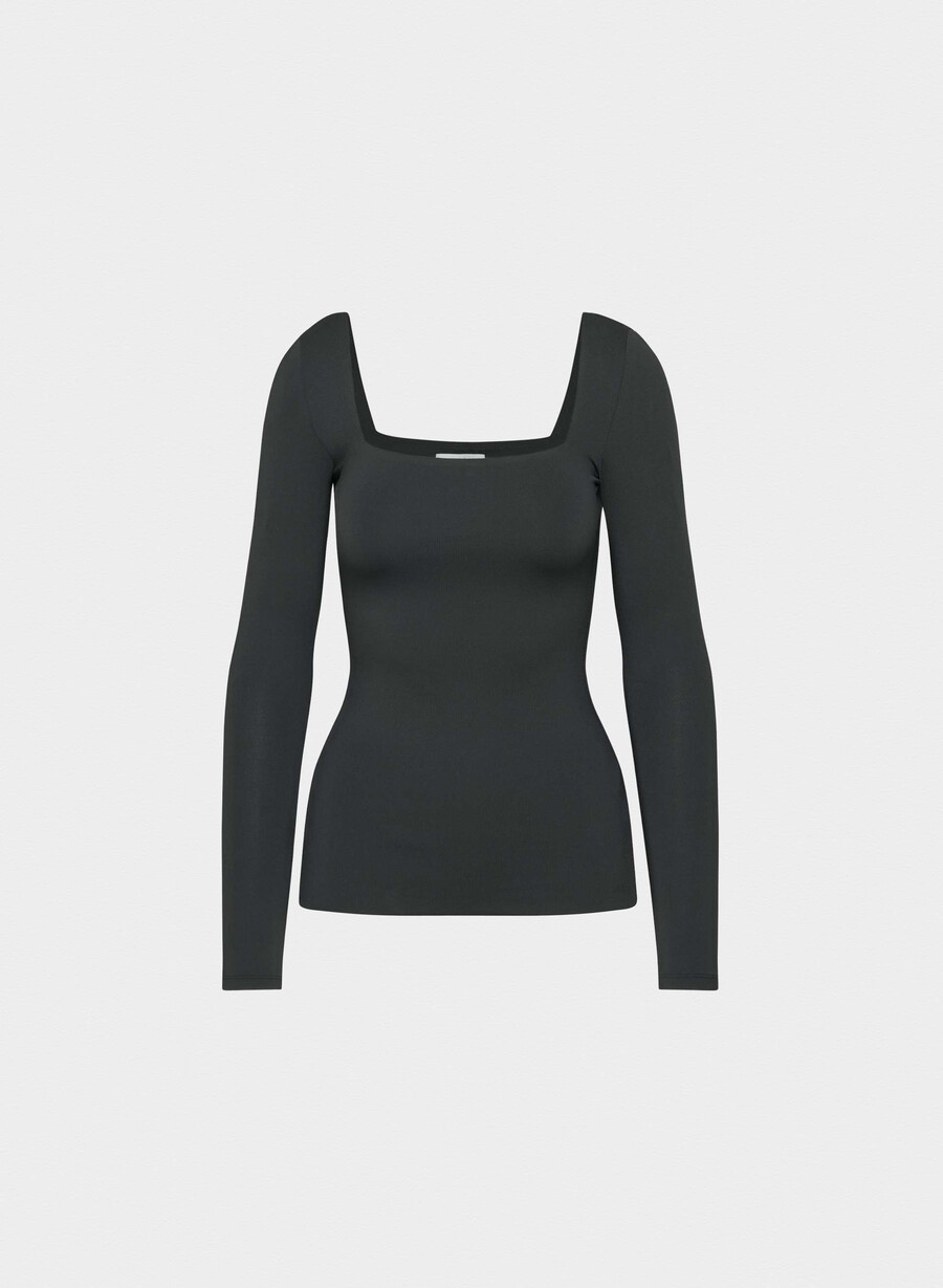 original contour squareneck hip långärmad svart