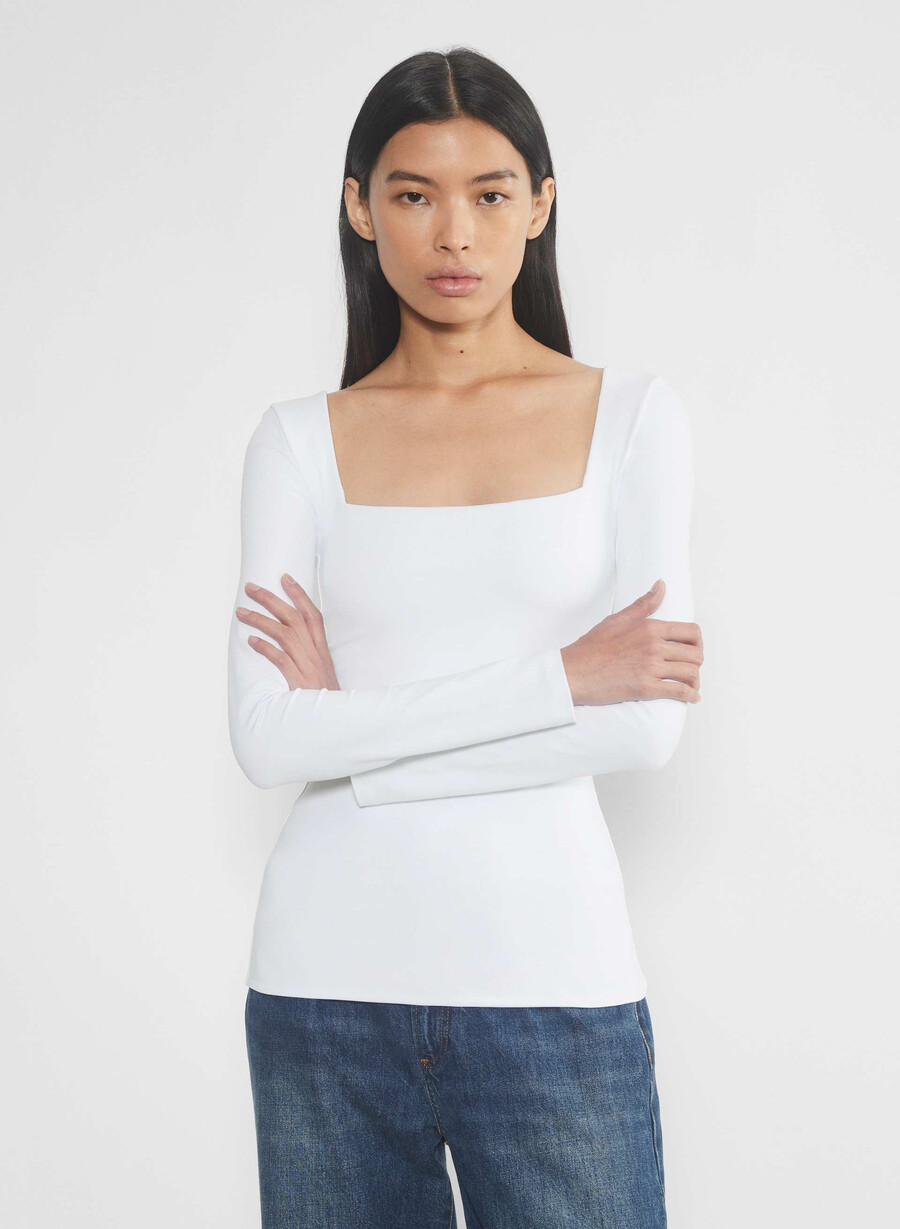 original contour squareneck hip långärmad ljusvit