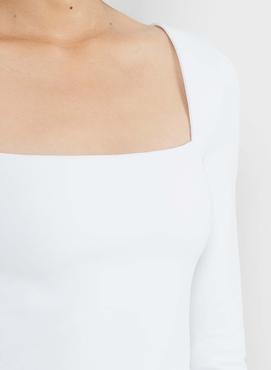 original contour squareneck hip långärmad ljusvit