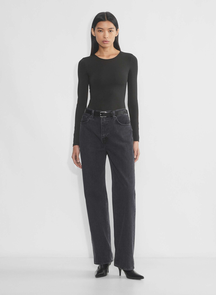 original contour crew hip långärmad tröja ljusvit