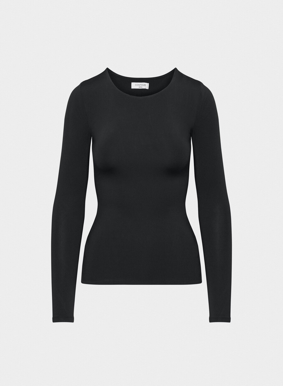 original contour crew hip långärmad tröja ljusvit