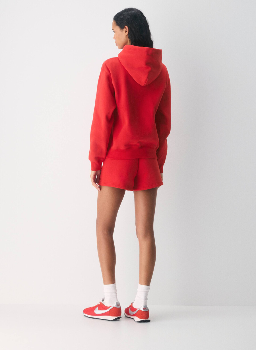 mysig fleece-huvtröja med perfekt passform blinkande röd
