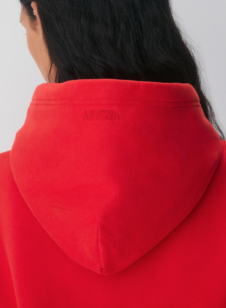 mysig fleece-huvtröja med perfekt passform blinkande röd