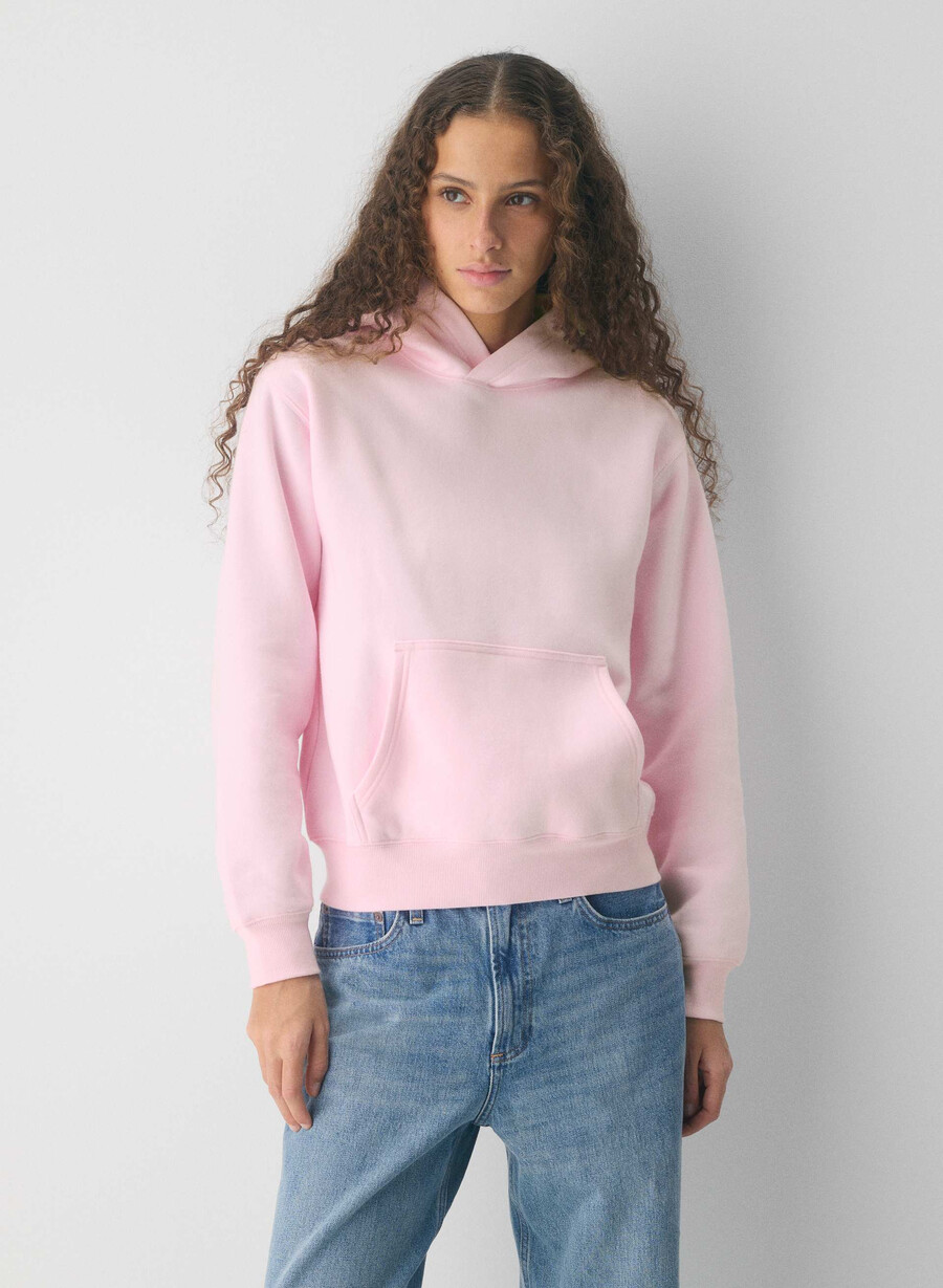 mysig fleece-huvtröja i perfekt färg villa rosa