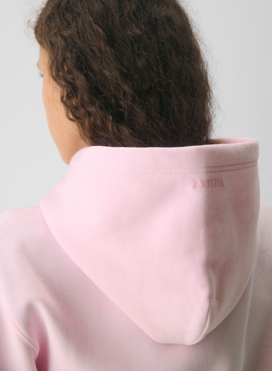 mysig fleece-huvtröja i perfekt färg villa rosa