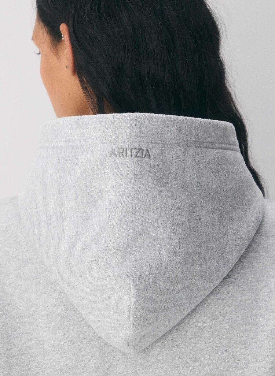 mysig fleece-huvtröja med perfekt passform ljungfärgad krom