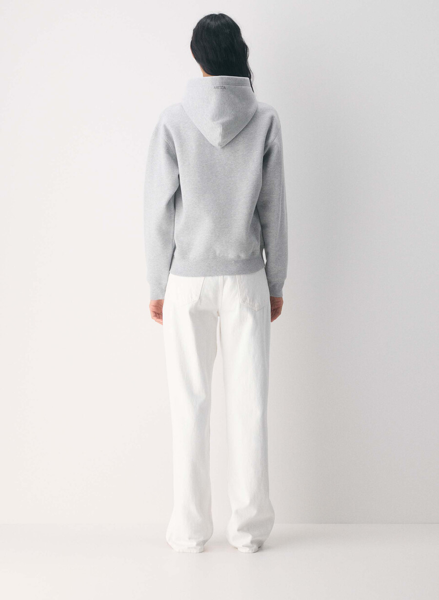mysig fleece-huvtröja med perfekt passform ljungfärgad krom