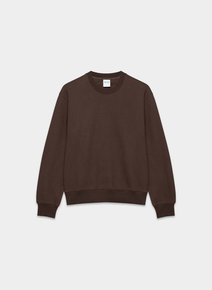 mysig fleece perfect crew sweatshirt rich mocha brun