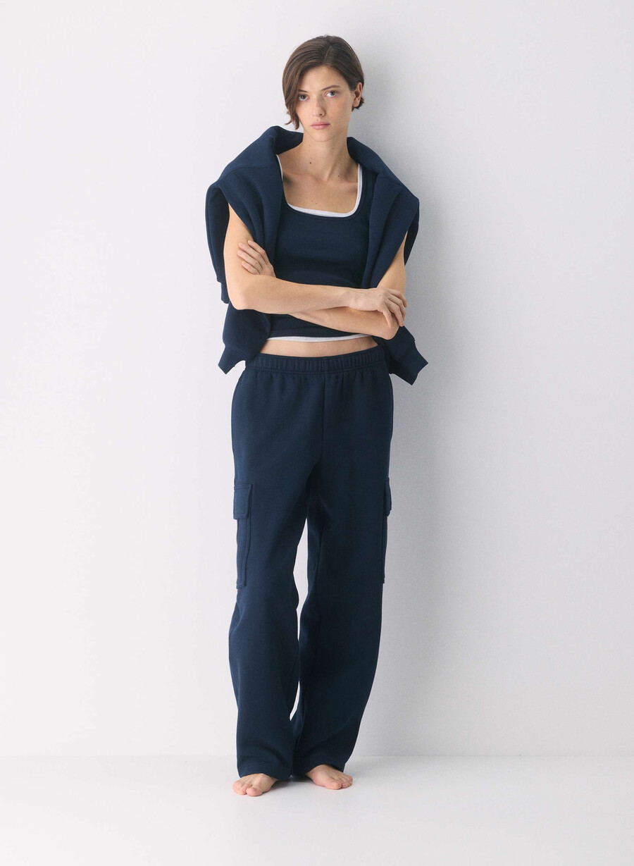 mysig fleece mega cargo mjukisbyxa admiral