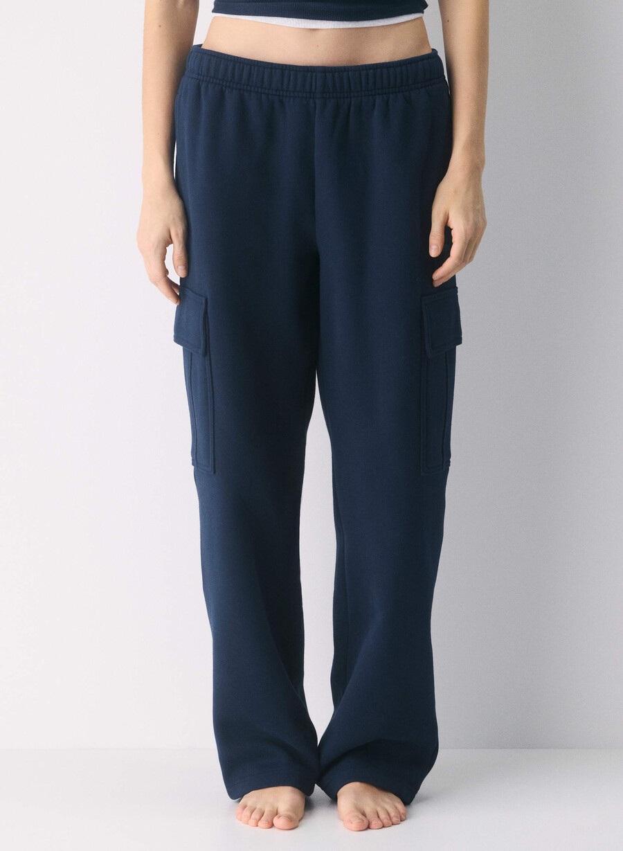 mysig fleece mega cargo mjukisbyxa admiral