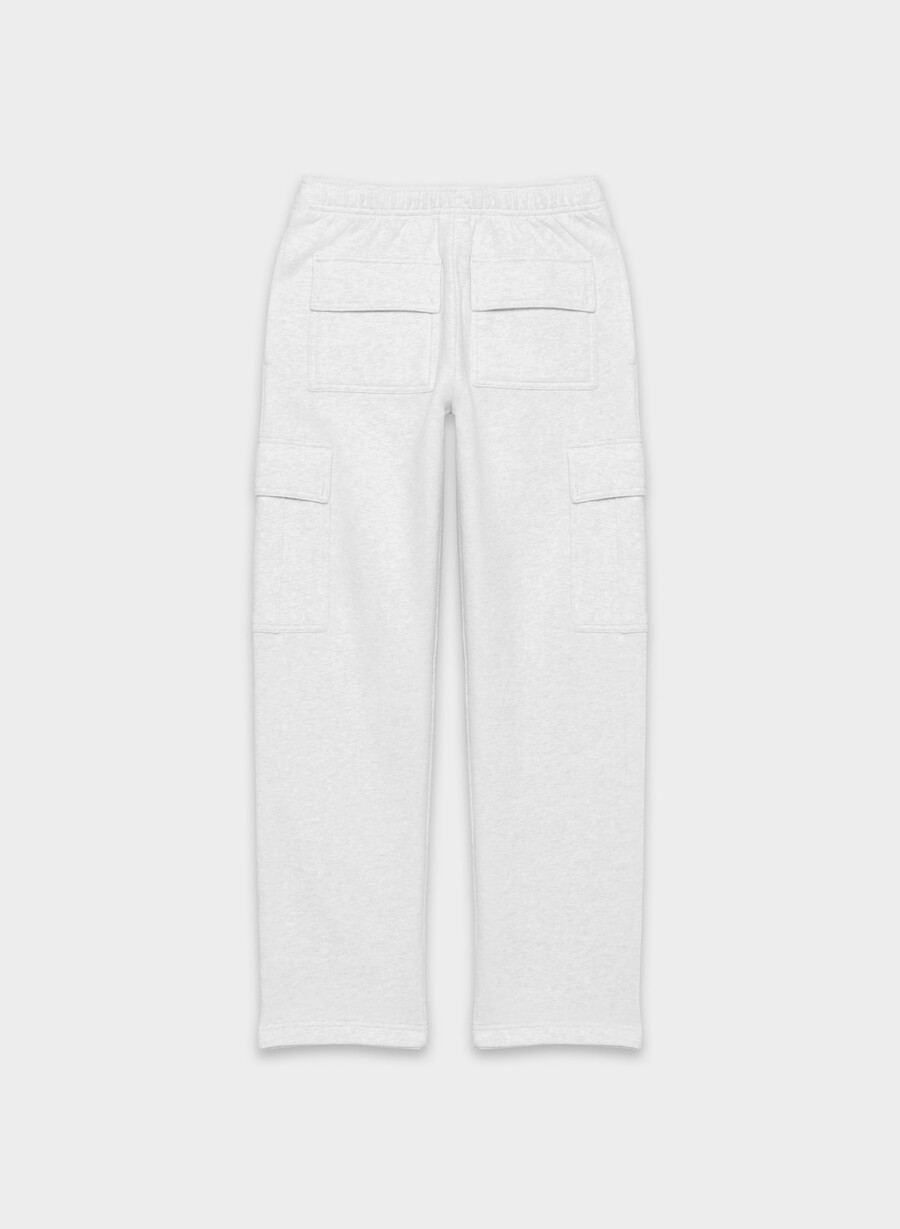mysig sweatfleece mega cargo träningsbyxa i meljord molnvit
