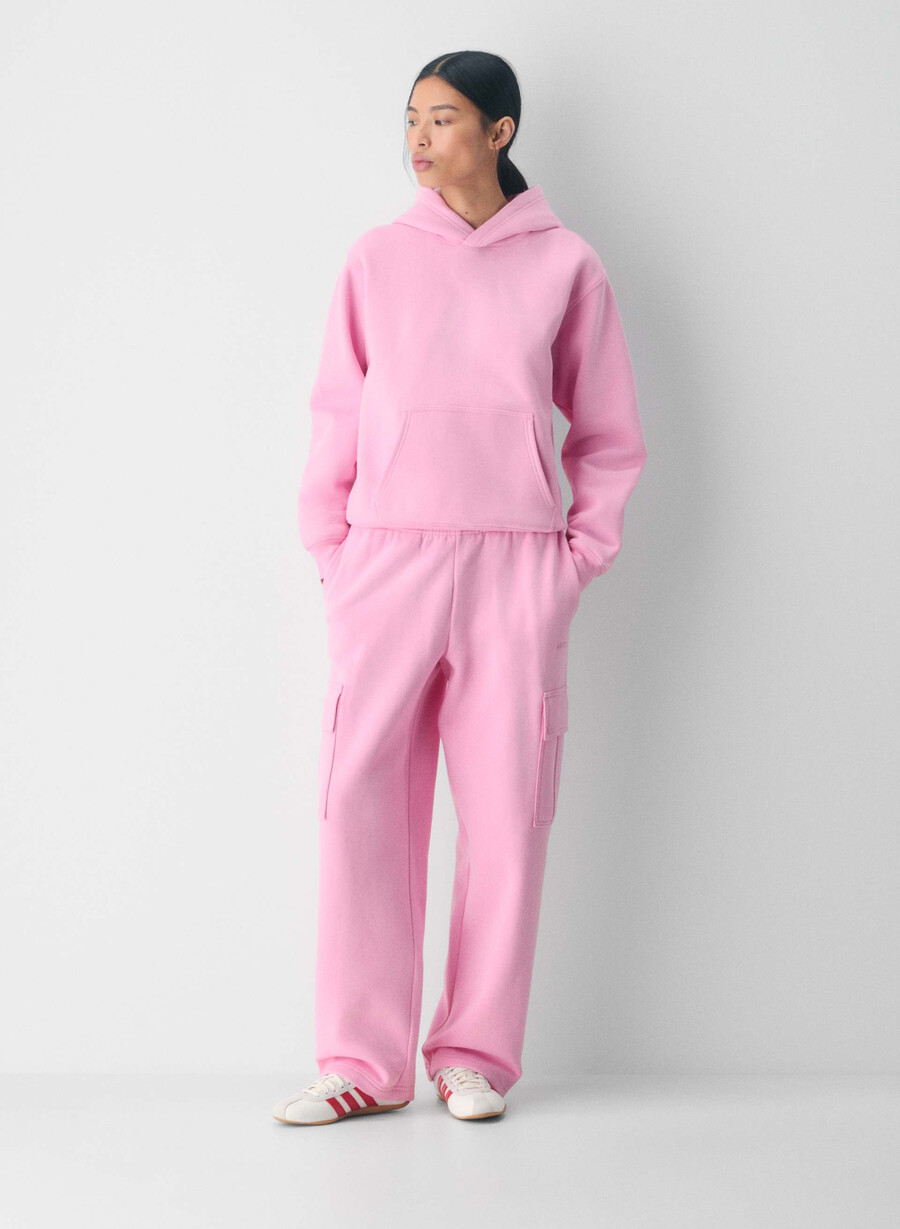 mysig fleece mega cargo mjukisbyxa morganite rosa