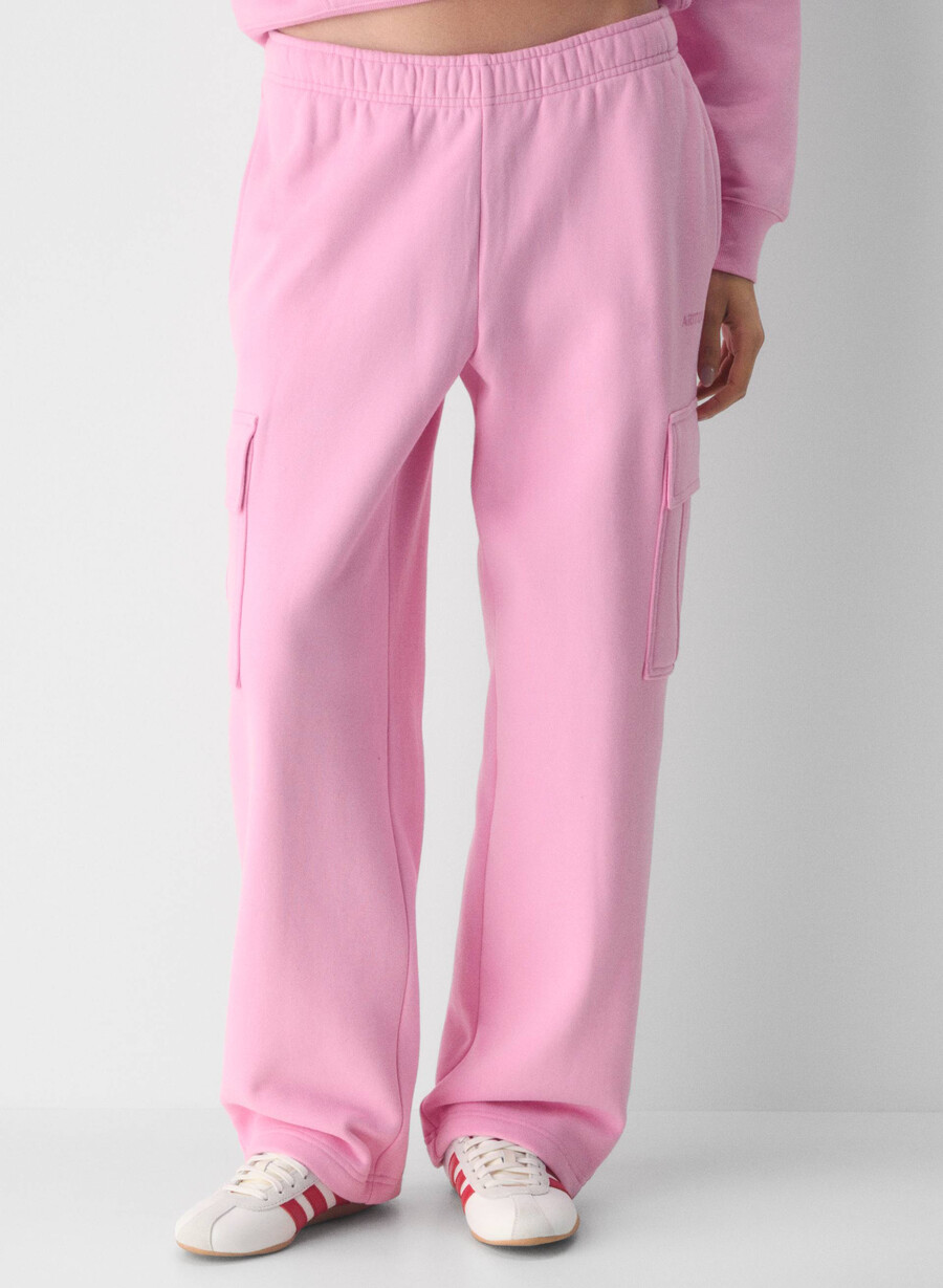 mysig fleece mega cargo mjukisbyxa morganite rosa