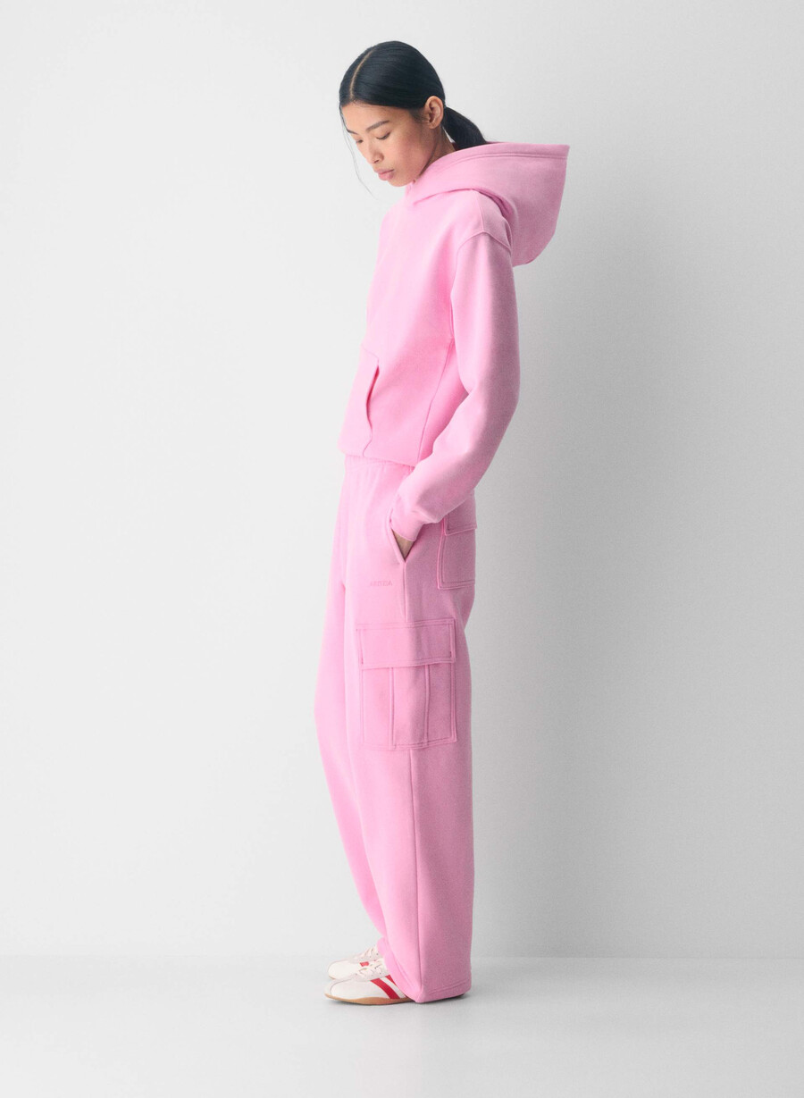 mysig fleece mega cargo mjukisbyxa morganite rosa