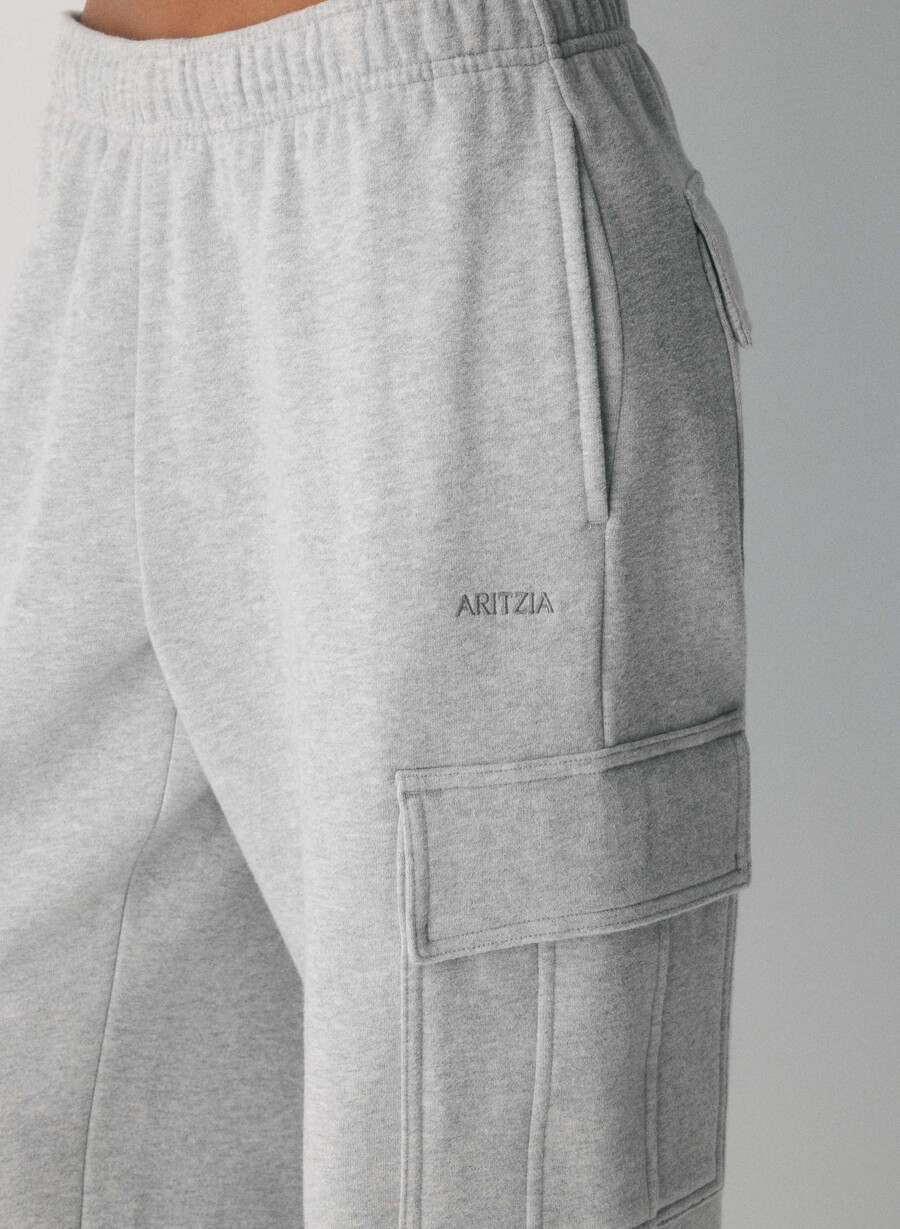 mysig sweatfleece mega cargo träningsbyxa ljungkrom