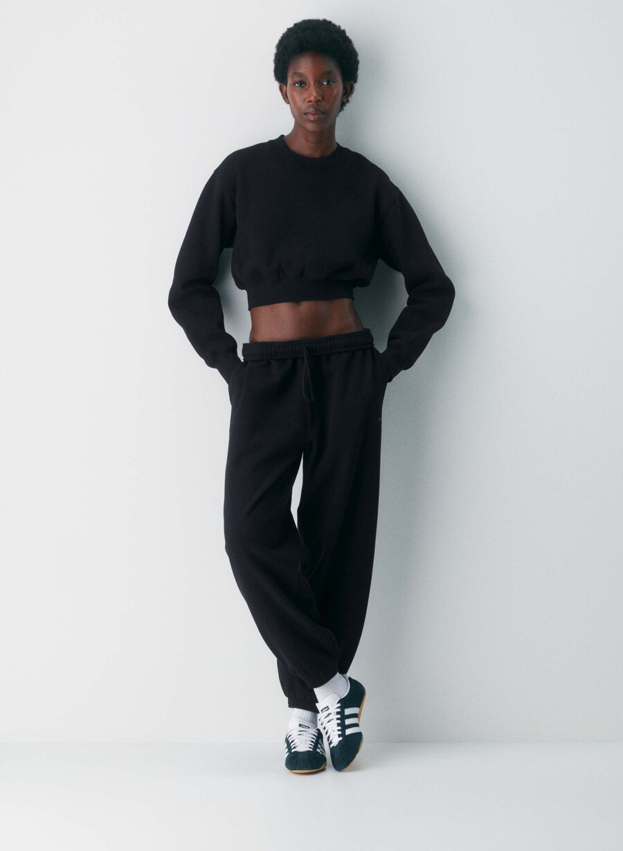 mysig fleece mega jogger svart