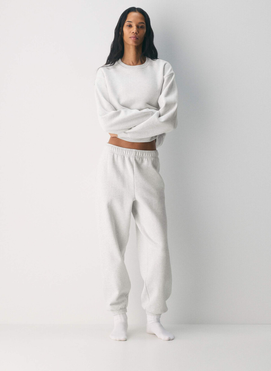 mysig fleece mega jogger heather cloud white