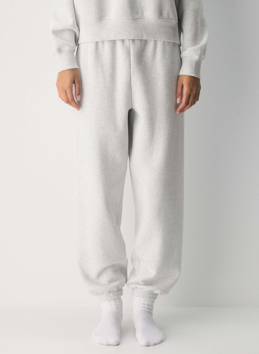 mysig fleece mega jogger heather cloud white