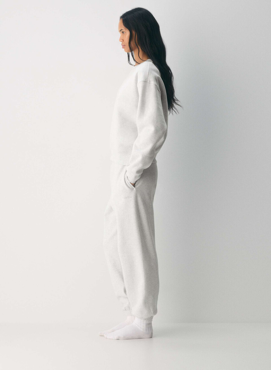 mysig fleece mega jogger heather cloud white