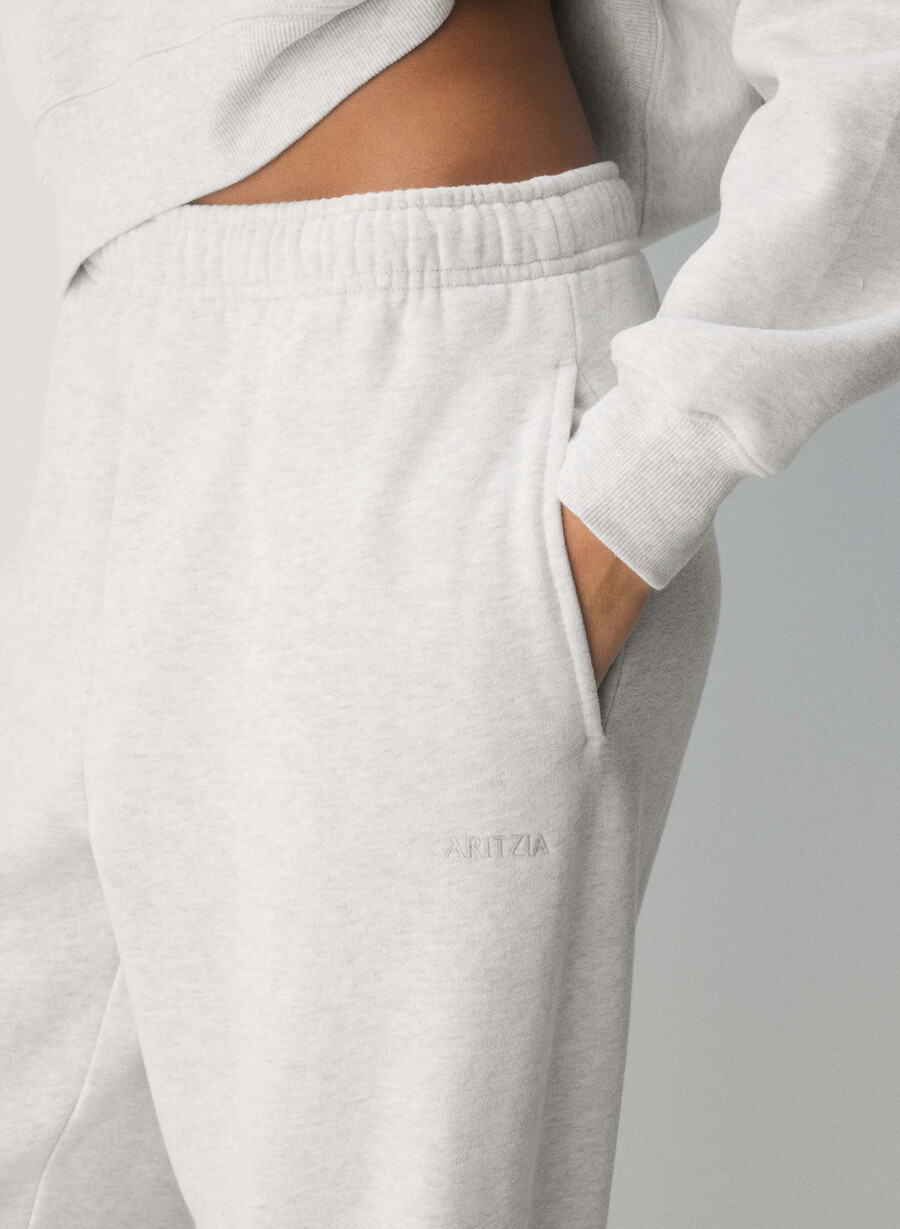 mysig fleece mega jogger heather cloud white