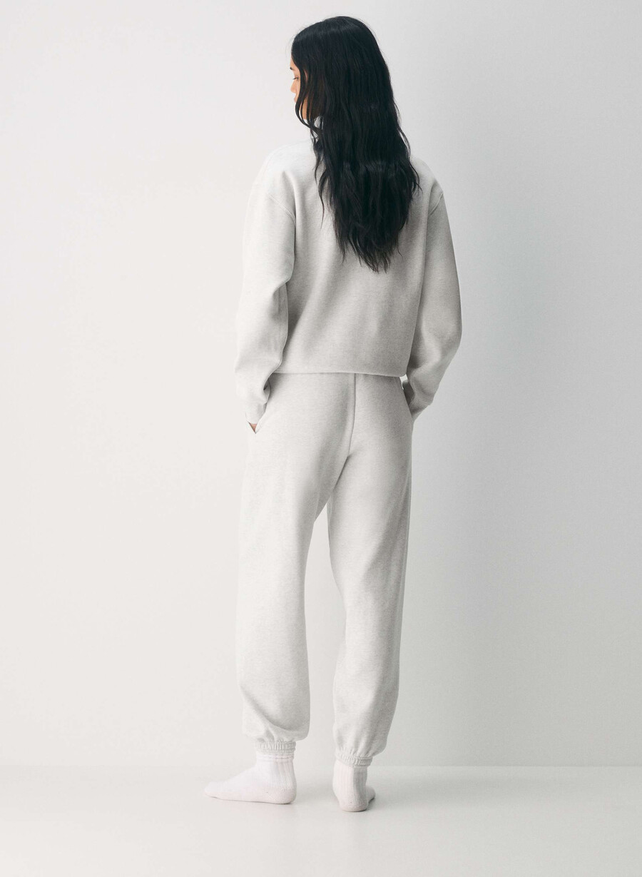 mysig fleece mega jogger heather cloud white