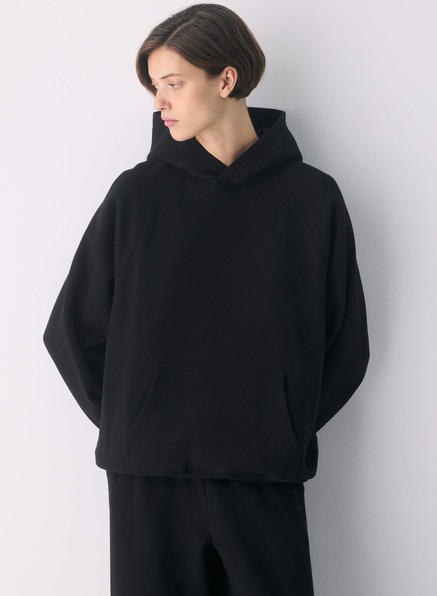 mysig fleece mega raglan hoodie svart