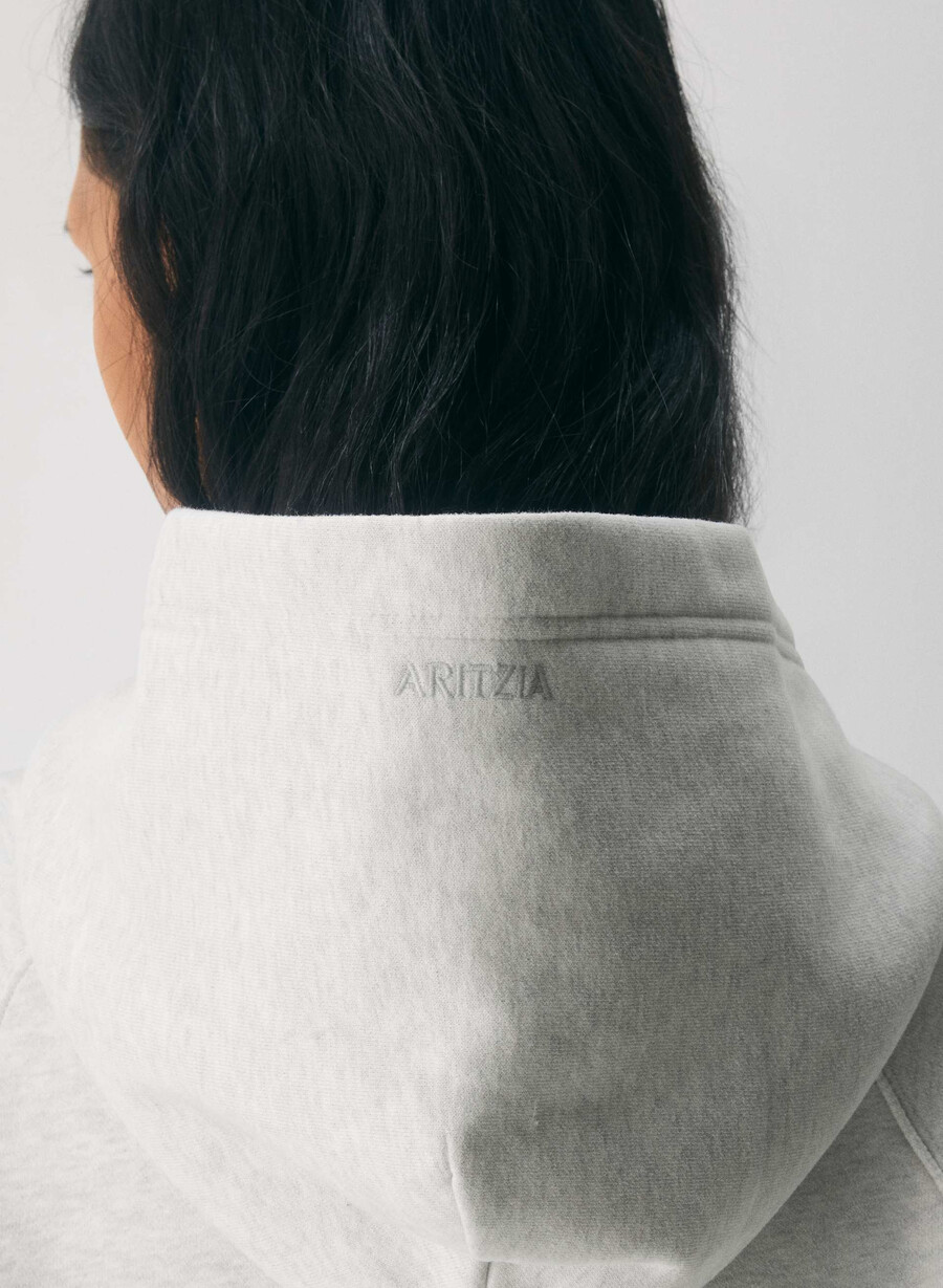 mysig fleece mega raglan hoodie i vit ljungfärg