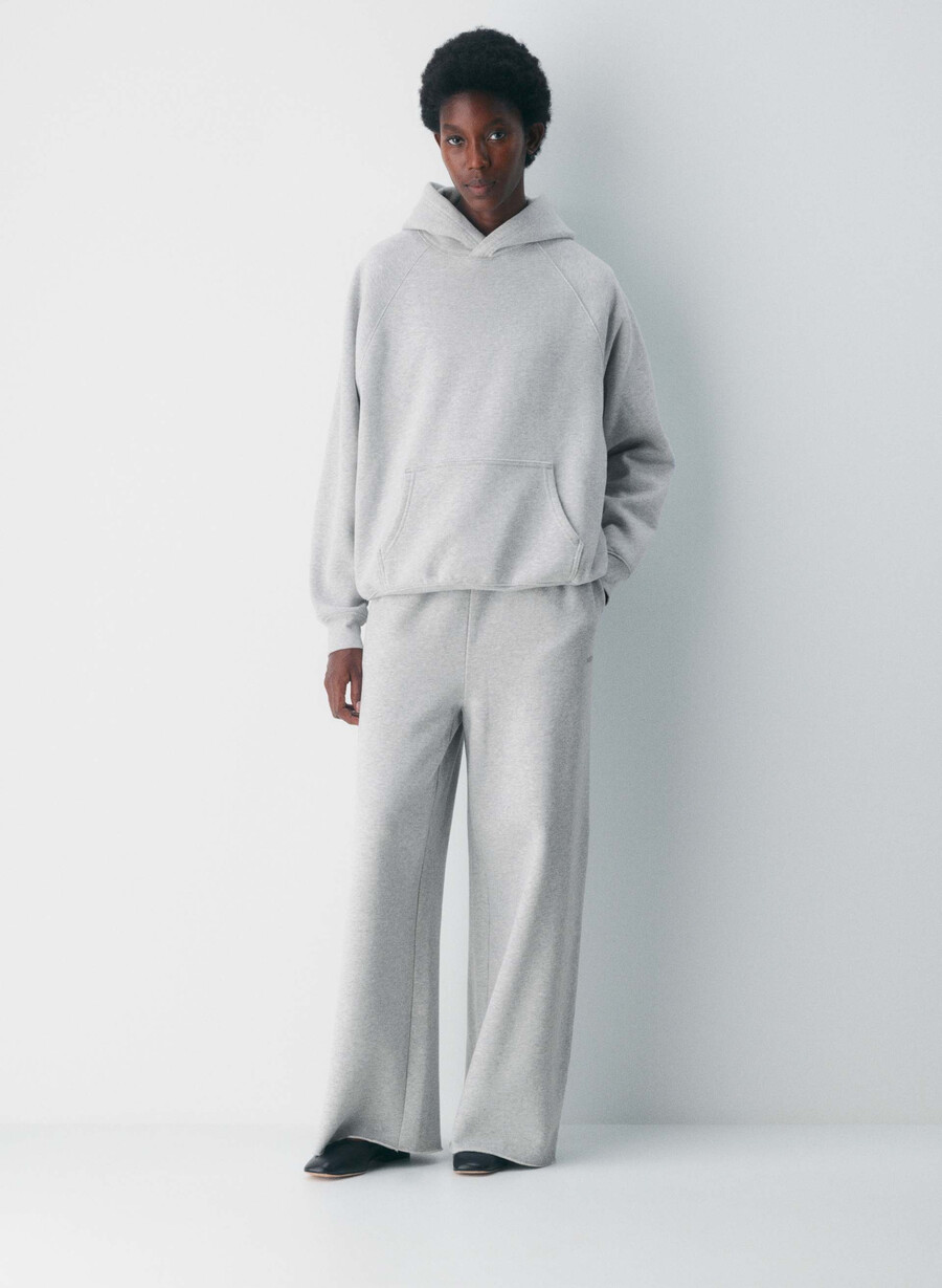 mysig fleece mega raglan-huvtröja i krom med ljung