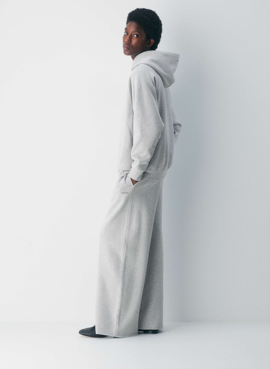 mysig fleece mega raglan-huvtröja i krom med ljung