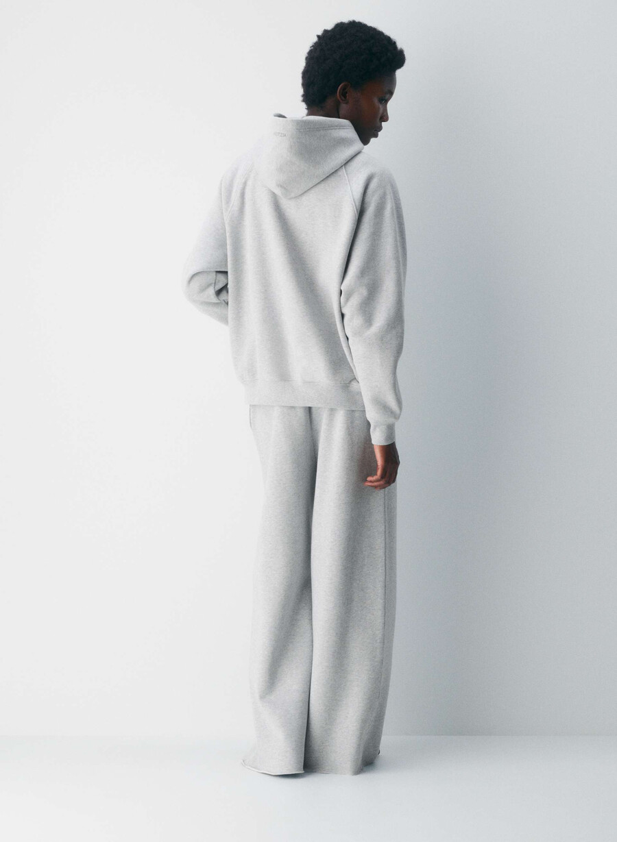 mysig fleece mega raglan-huvtröja i krom med ljung