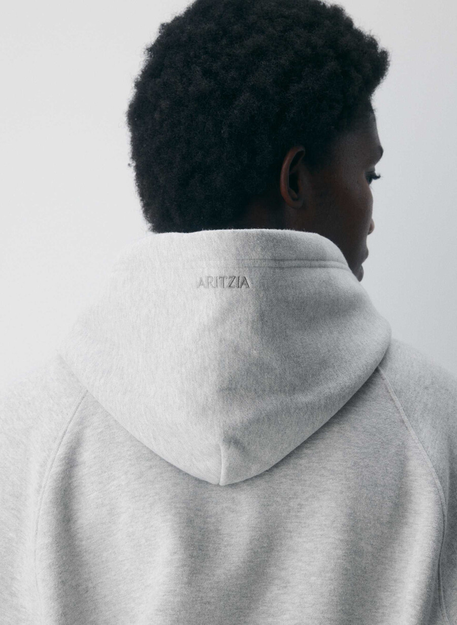 mysig fleece mega raglan-huvtröja i krom med ljung