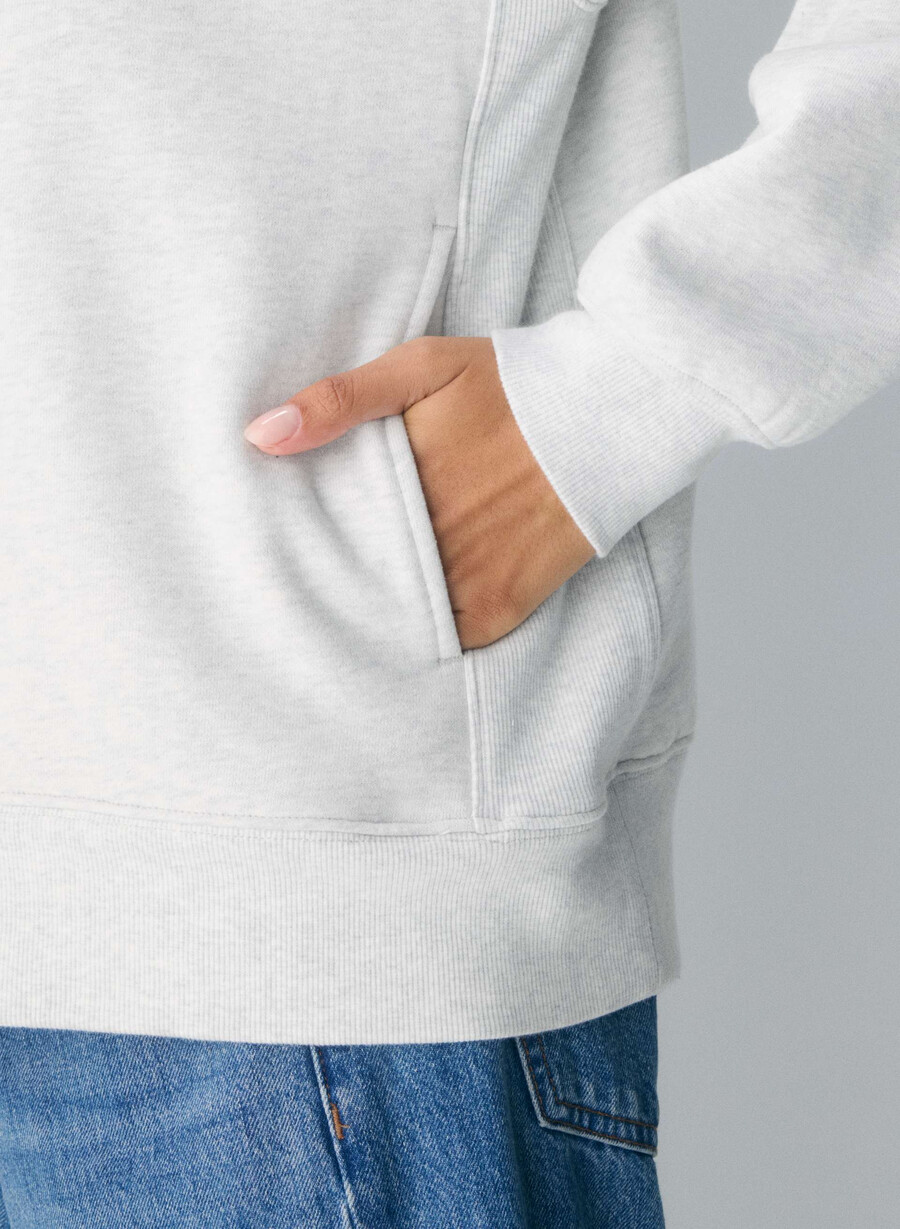 mysig fleecejacka med 12 dragkedja i pojkvänsmodell vit ljung