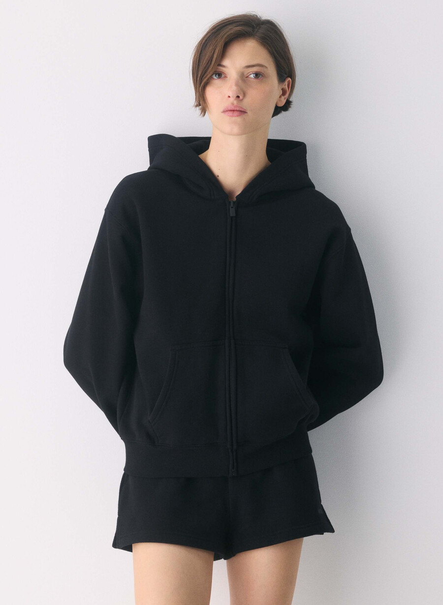 mysig fleece perfect zip hoodie svart