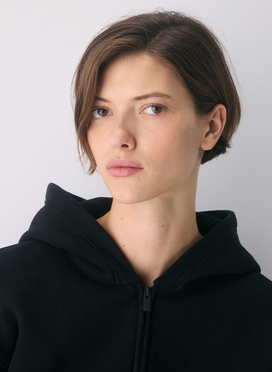 mysig fleece perfect zip hoodie svart