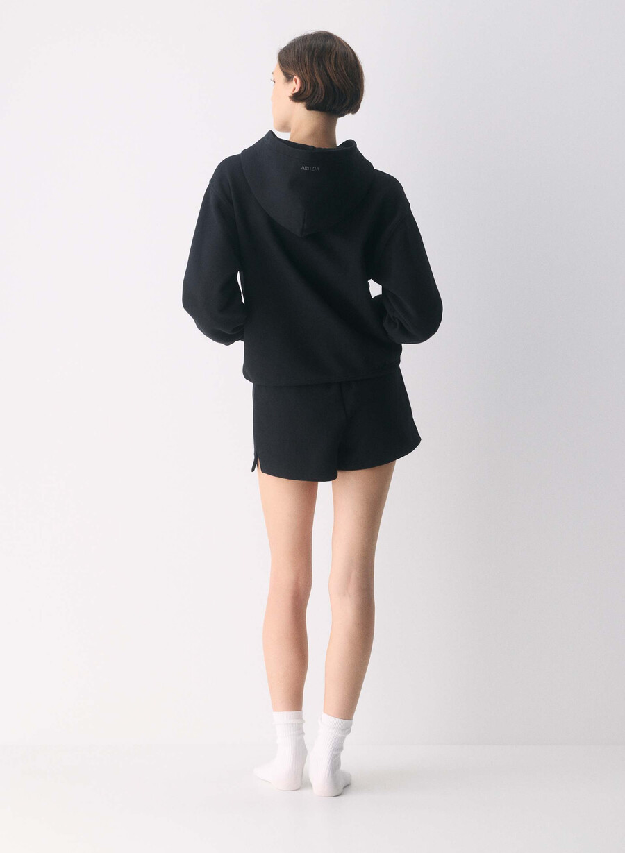 mysig fleece perfect zip hoodie svart