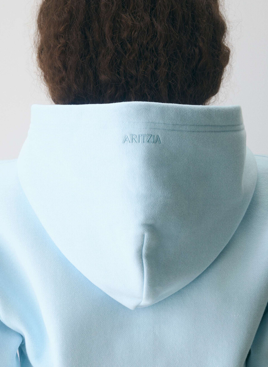 mysig fleece-huvtröja med dragkedja i villa blÅ