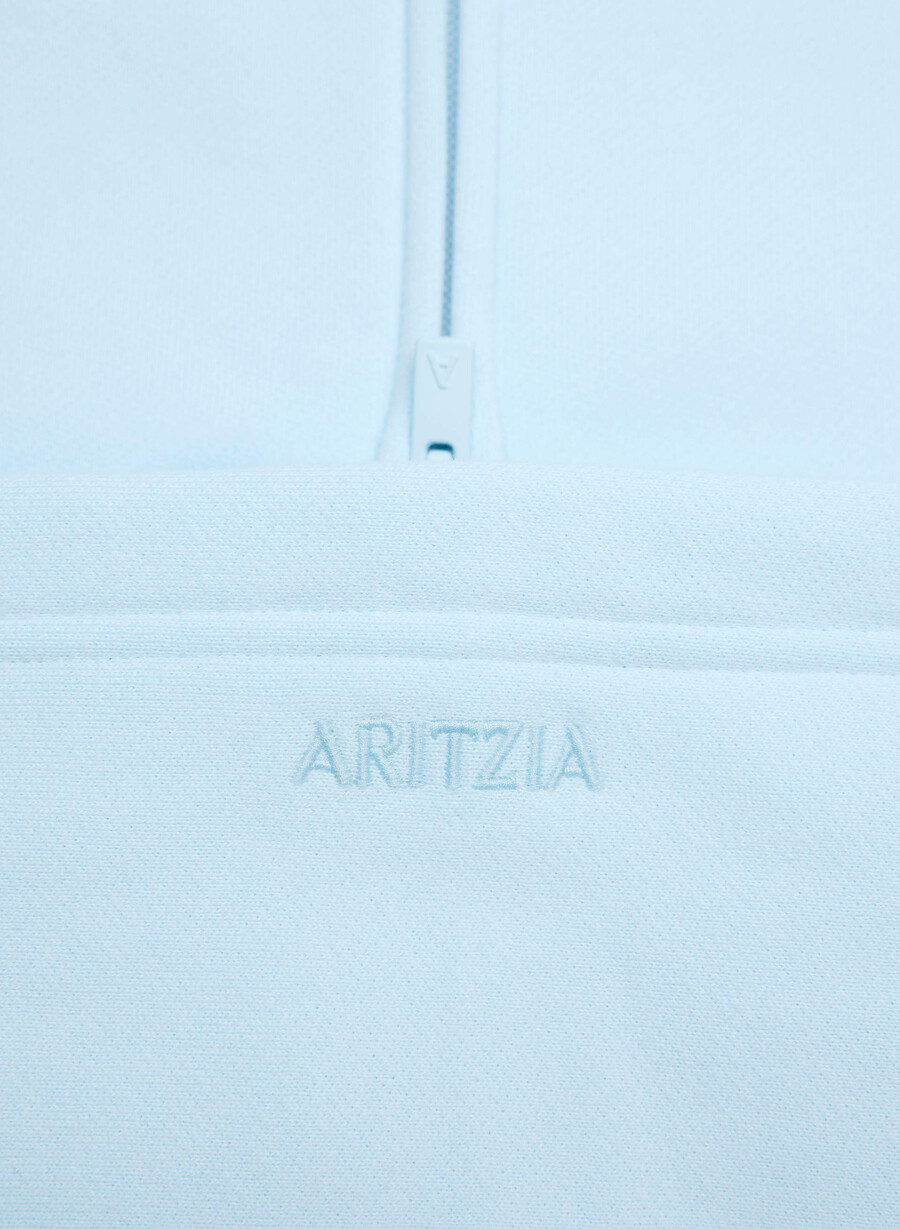 mysig fleece-huvtröja med dragkedja i villa blÅ