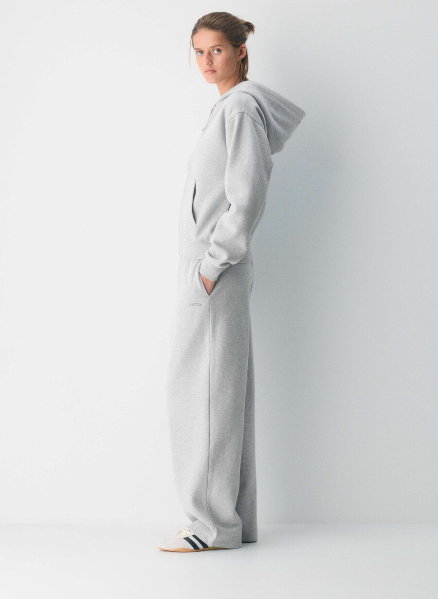 mysig fleece-huvtröja med dragkedja ljuvig krom
