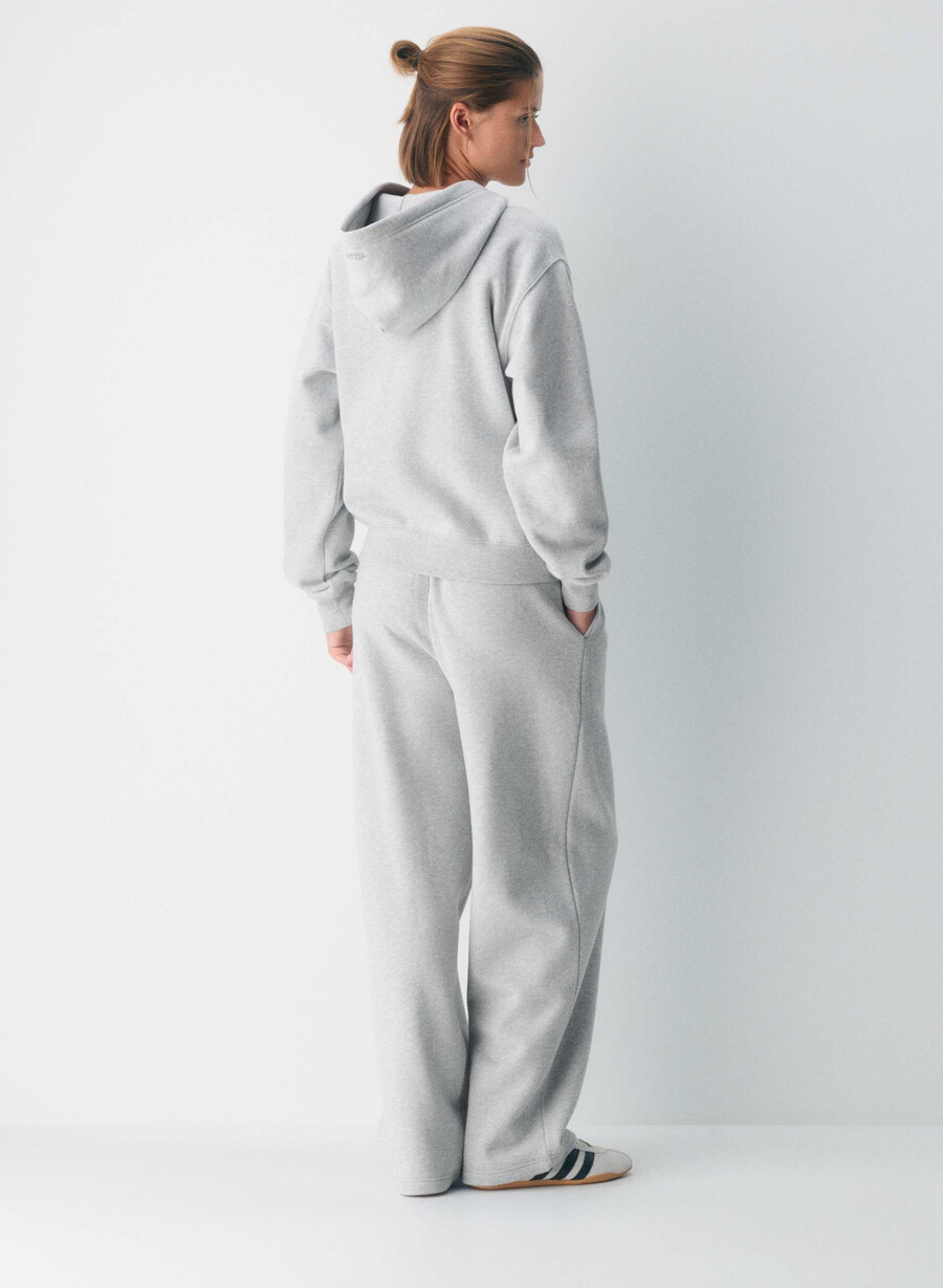 mysig fleece-huvtröja med dragkedja ljuvig krom