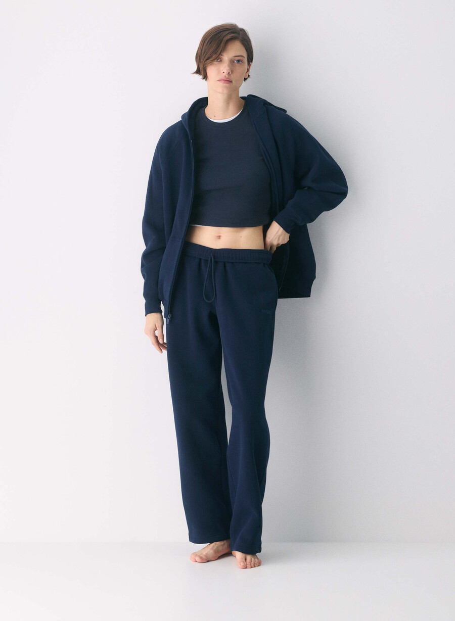 mysiga sweatfleece mega straight träningsbyxor admiral