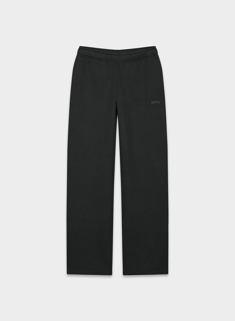 mysiga sweatfleece mega straight träningsbyxor svart