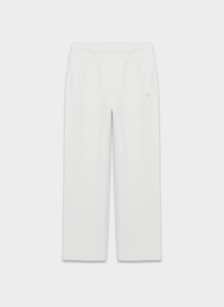 mysig sweatfleece mega straight träningsbyxa i meljord molnvit