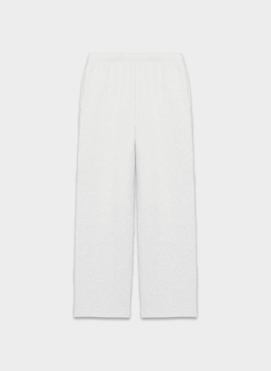 mysig sweatfleece mega straight träningsbyxa i meljord molnvit