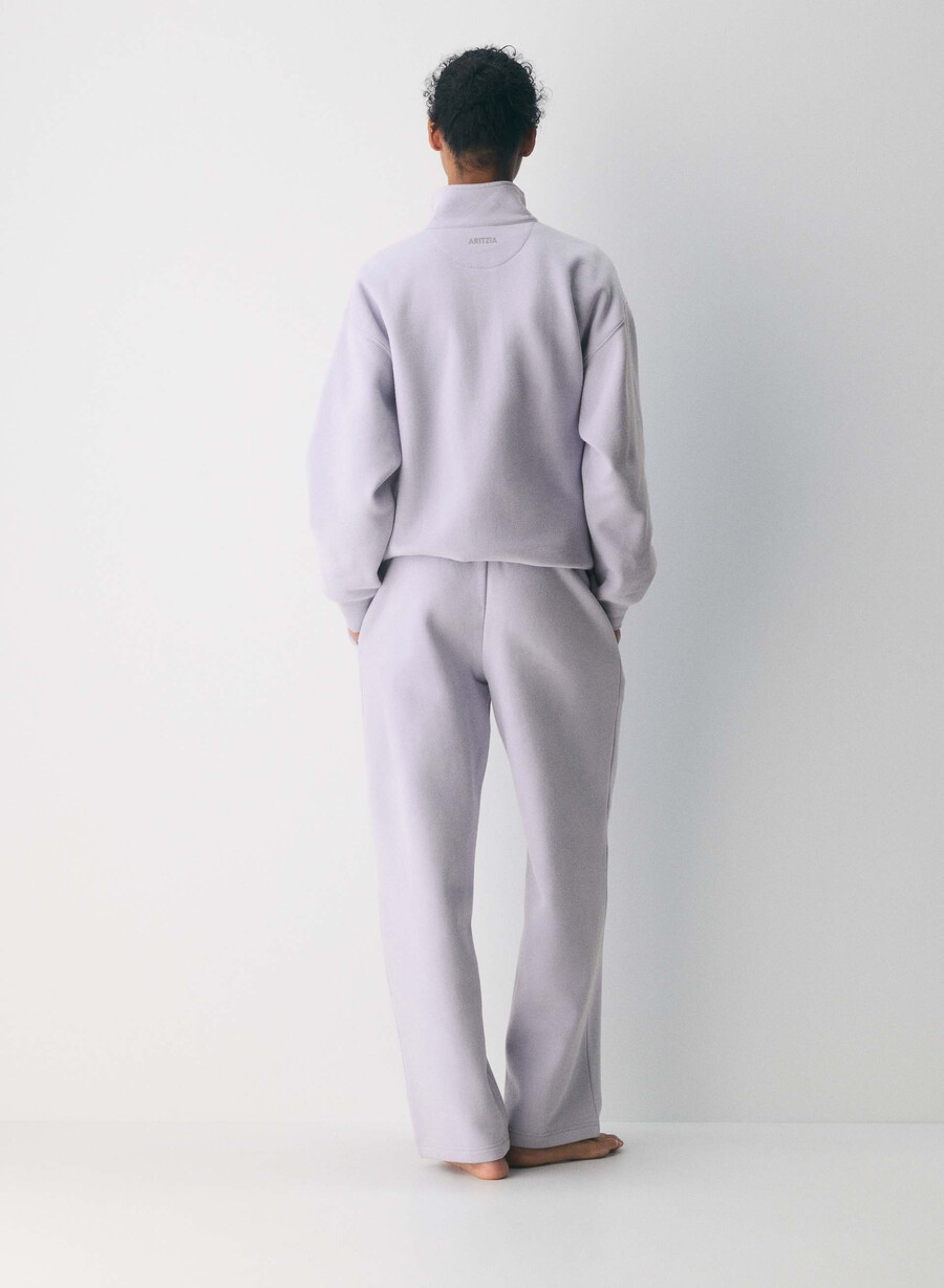 mysig sweatfleece mega straight träningsbyxa wildblommor lila