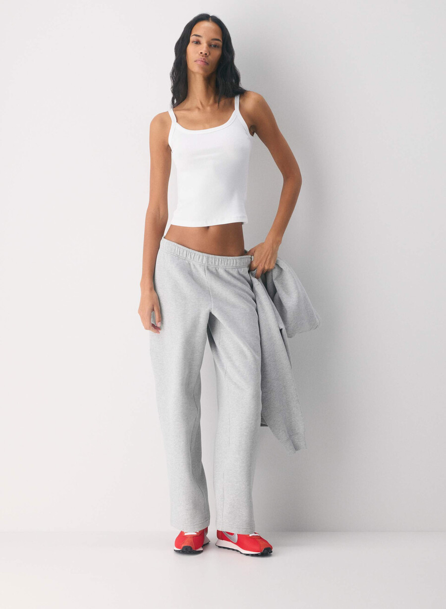 mysig sweatfleece mega straight träningsbyxa ljungkrom