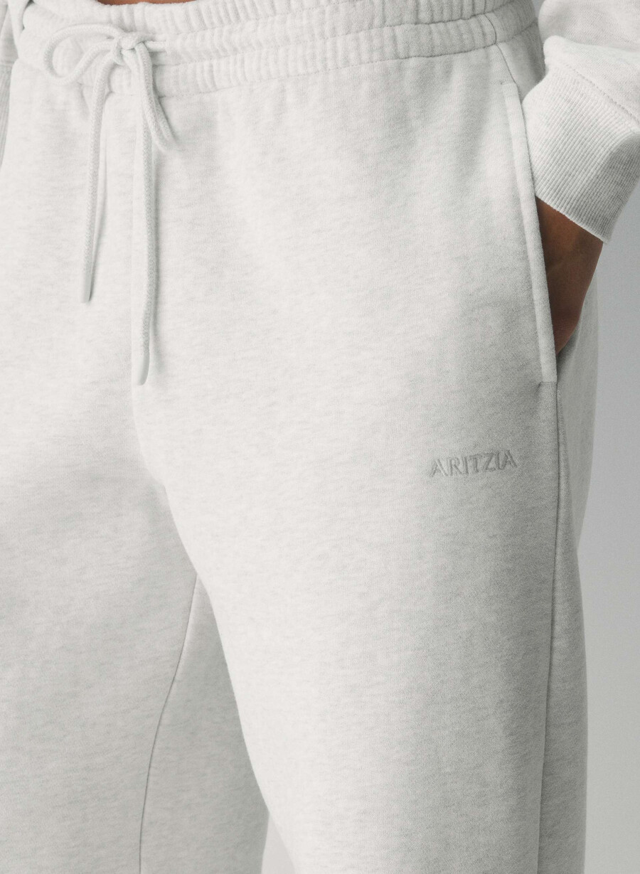 mysig fleece-byxa med pojkvänmönster och breda mjukisbyxor i heather cloud white