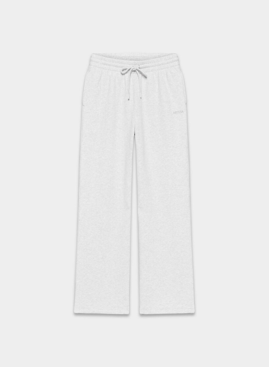 mysig fleece-byxa med pojkvänmönster och breda mjukisbyxor i heather cloud white