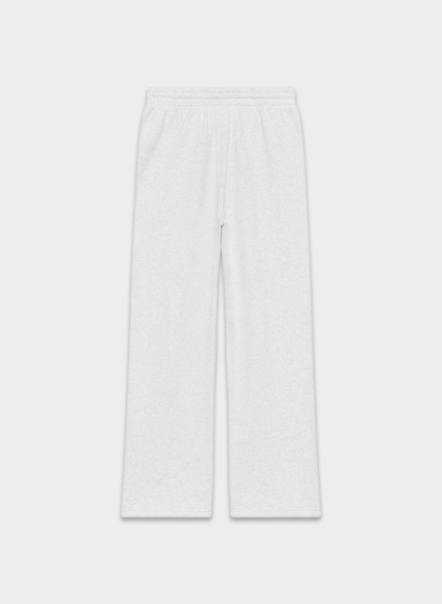 mysig fleece-byxa med pojkvänmönster och breda mjukisbyxor i heather cloud white